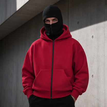 Unisex's Zip-Up Double-Hooded Sweatshirt