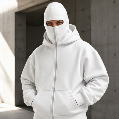 Unisex's Zip-Up Double-Hooded Sweatshirt