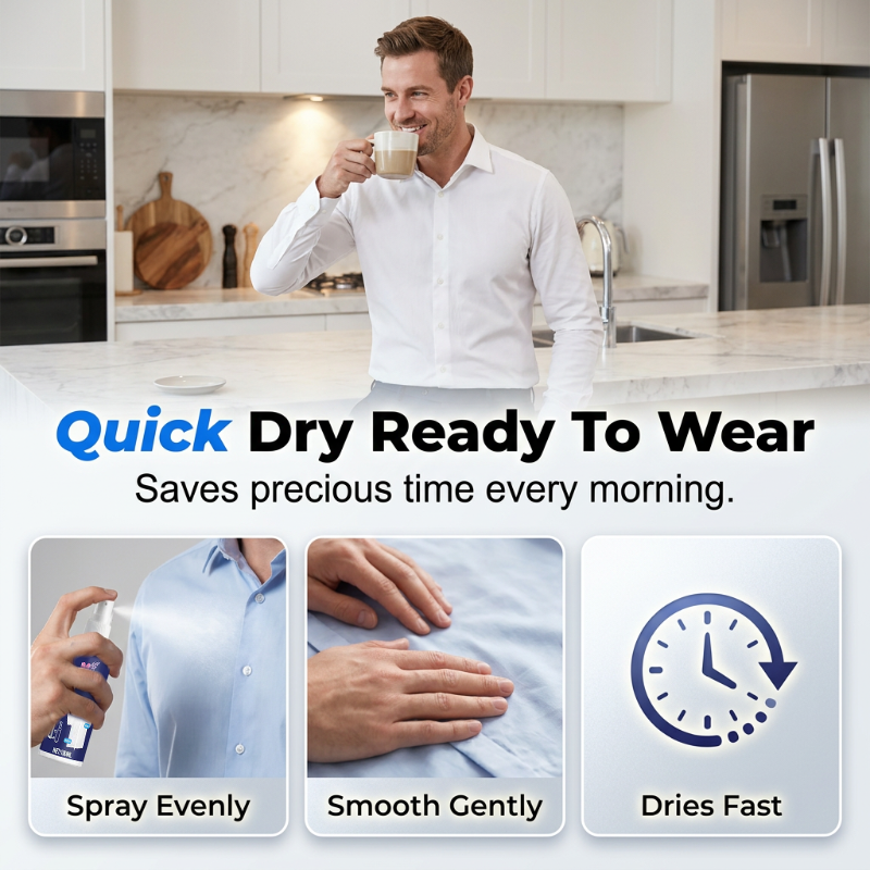 👔 Instant Wrinkle Releaser Spray - Travel Size No Iron Fabric Refresher 100ml ✈️