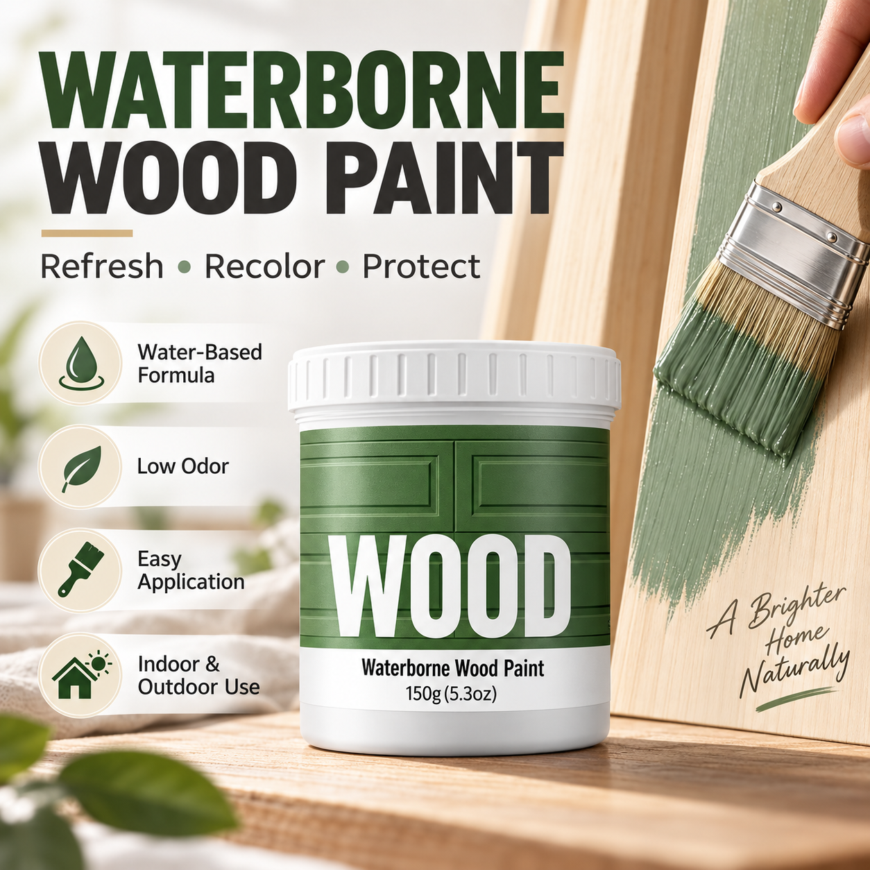 🎨 Water-Based Wood Paint – Furniture Refinishing Paint for DIY Makeovers