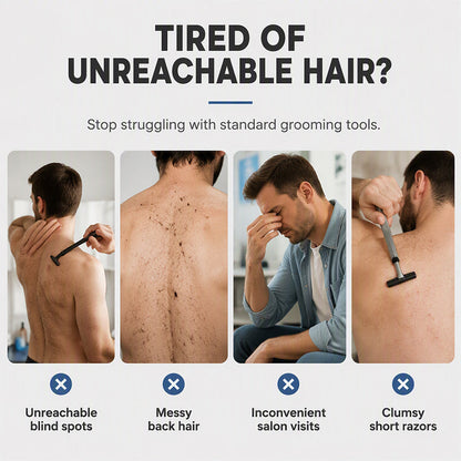 🪒 Foldable Back Hair Shaver – Long Handle Manual Body Groomer