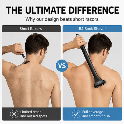 🪒 Foldable Back Hair Shaver – Long Handle Manual Body Groomer