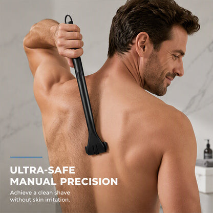 🪒 Foldable Back Hair Shaver – Long Handle Manual Body Groomer