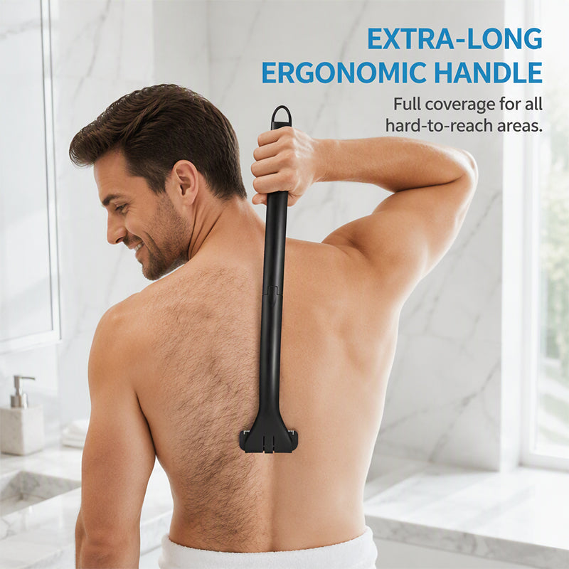 🪒 Foldable Back Hair Shaver – Long Handle Manual Body Groomer