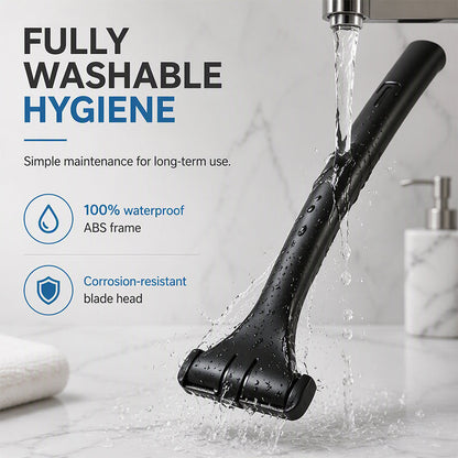 🪒 Foldable Back Hair Shaver – Long Handle Manual Body Groomer