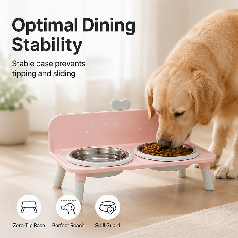 🐾 Elevated Detachable Pet Double Bowls Ergonomic Neck Care Feeder 🥣