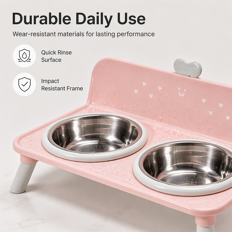 🐾 Elevated Detachable Pet Double Bowls Ergonomic Neck Care Feeder 🥣