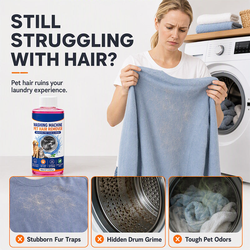 🐾 Pet Hair Laundry & Washer Cleaner – 110ML Formula 🧺