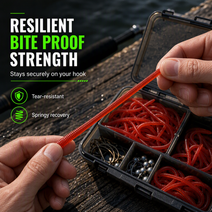 🎣 Scented Soft Worm Fishing Lures – Glow TPR Bait 50/100PCS ✨