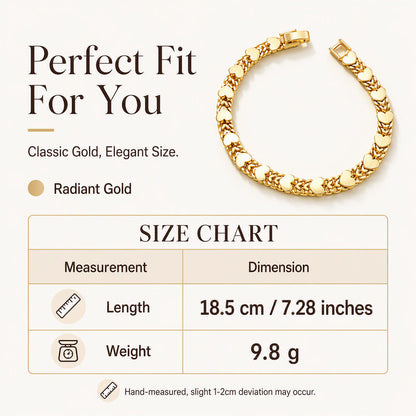 💛 Gold-Tone Heart Bracelet for Women – Double Heart Link Design ✨