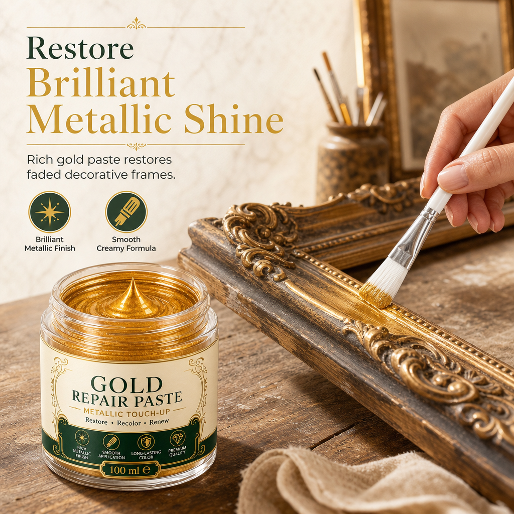 ✨ Gold Metallic Refinishing Repair Paste - Home Decor Restoration Kit 🎨