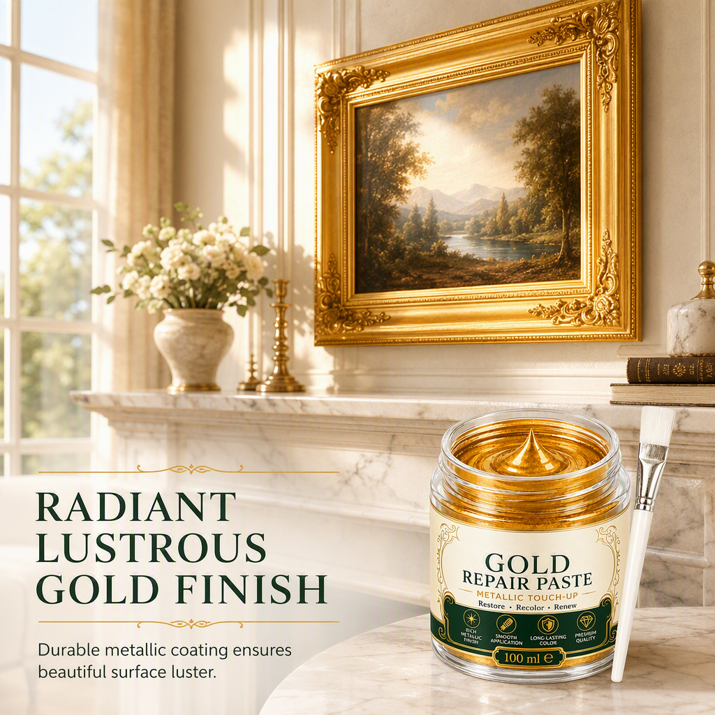 ✨ Gold Metallic Refinishing Repair Paste - Home Decor Restoration Kit 🎨