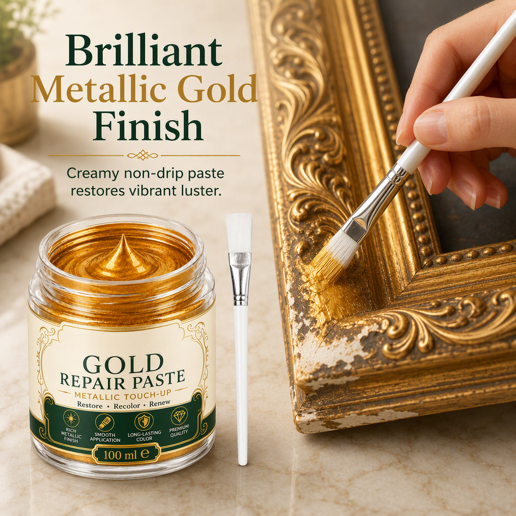✨ Gold Metallic Refinishing Repair Paste - Home Decor Restoration Kit 🎨