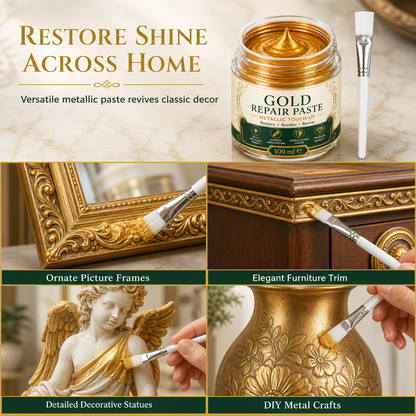 ✨ Gold Metallic Refinishing Repair Paste - Home Decor Restoration Kit 🎨