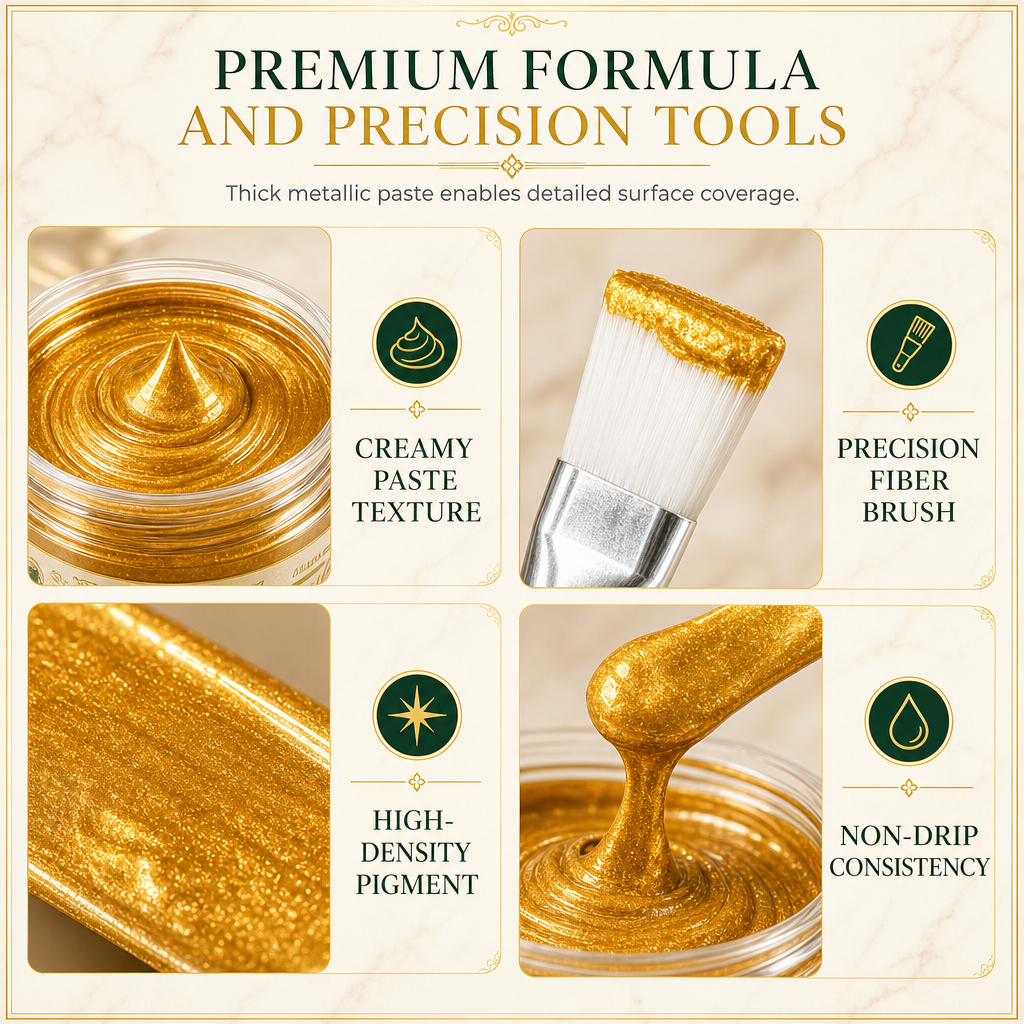 ✨ Gold Metallic Refinishing Repair Paste - Home Decor Restoration Kit 🎨