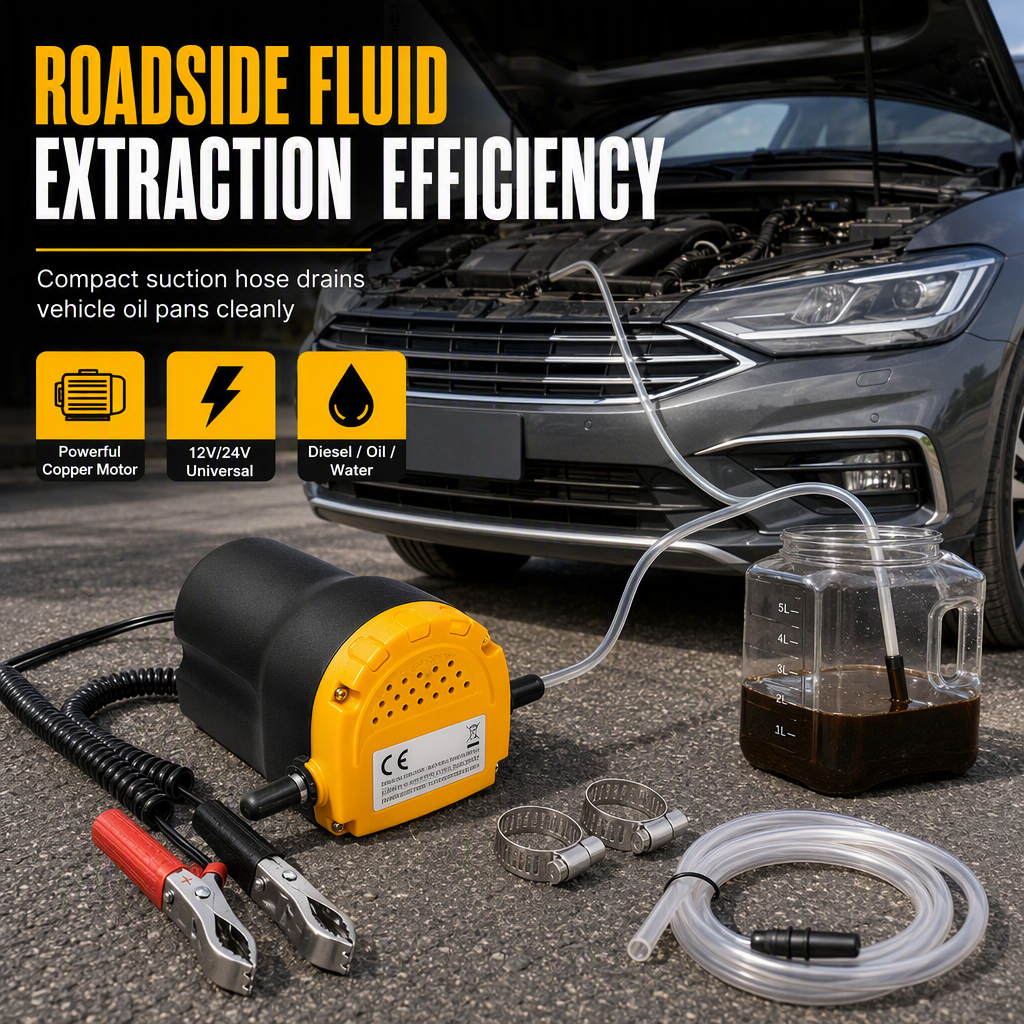 🔧 12V/24V Electric Oil Transfer Pump – Self-Priming Fluid Extractor ⚡