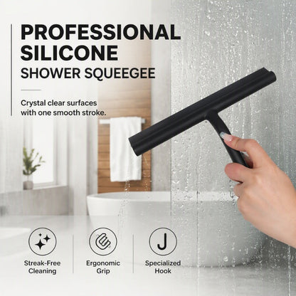 🧼 Silicone Shower Squeegee with Hook – Glass & Bathroom Cleaner ✨