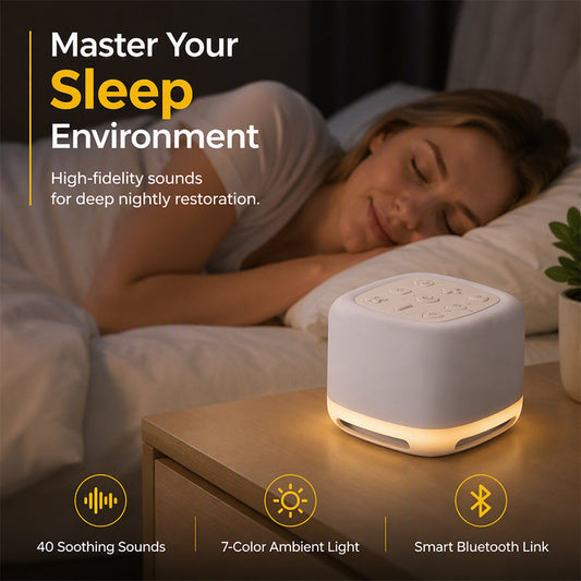 🌙 White Noise Machine with 7-Color Night Light & Timer ✨