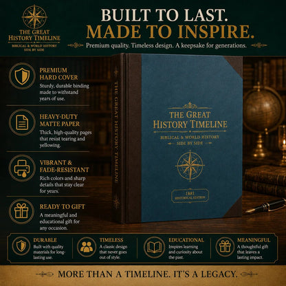 📜 Fold-Out World History Timeline Chart Reference Guide 🏛️