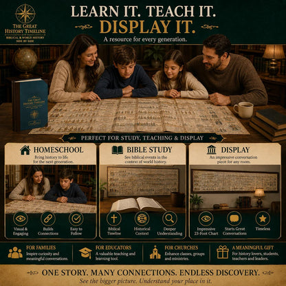 📜 Fold-Out World History Timeline Chart Reference Guide 🏛️