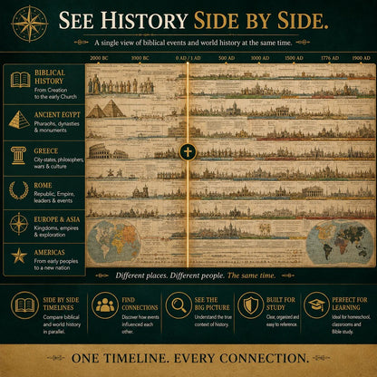 📜 Fold-Out World History Timeline Chart Reference Guide 🏛️