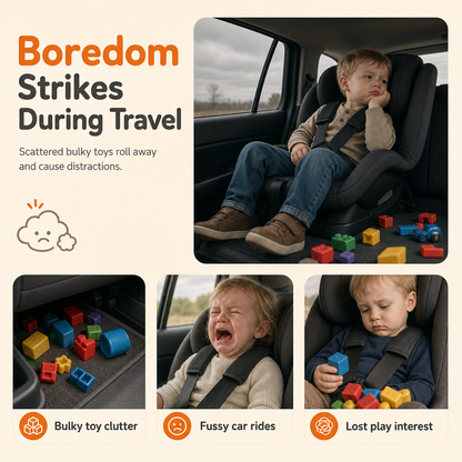 🧩 Foldable Sensory Activity Cube – Interactive Travel Toy 🎨