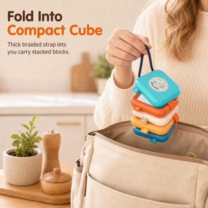 🧩 Foldable Sensory Activity Cube – Interactive Travel Toy 🎨
