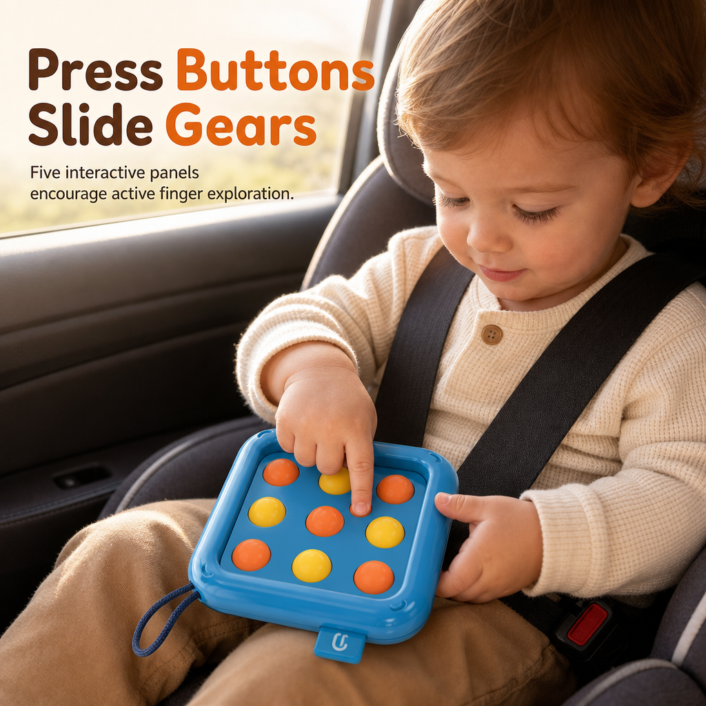 🧩 Foldable Sensory Activity Cube – Interactive Travel Toy 🎨