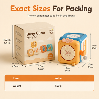 🧩 Foldable Sensory Activity Cube – Interactive Travel Toy 🎨