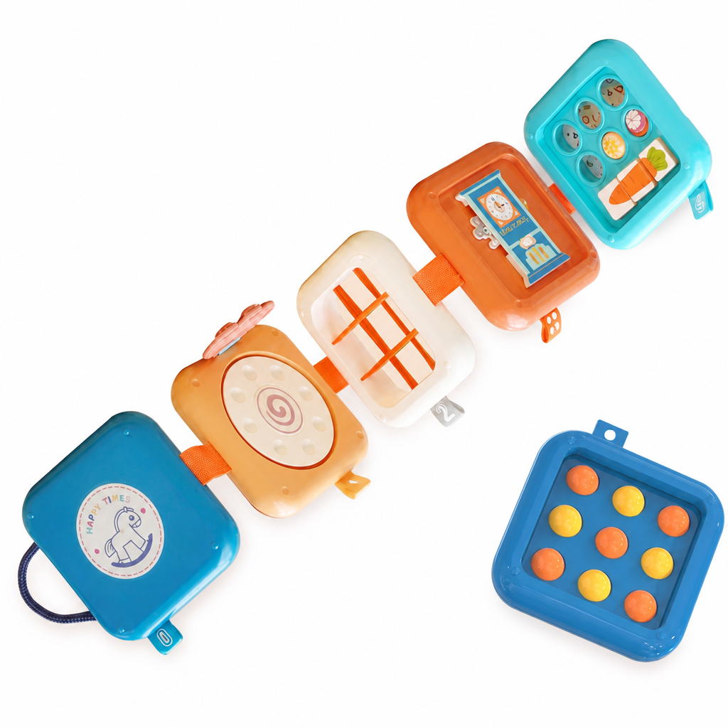 🧩 Foldable Sensory Activity Cube – Interactive Travel Toy 🎨