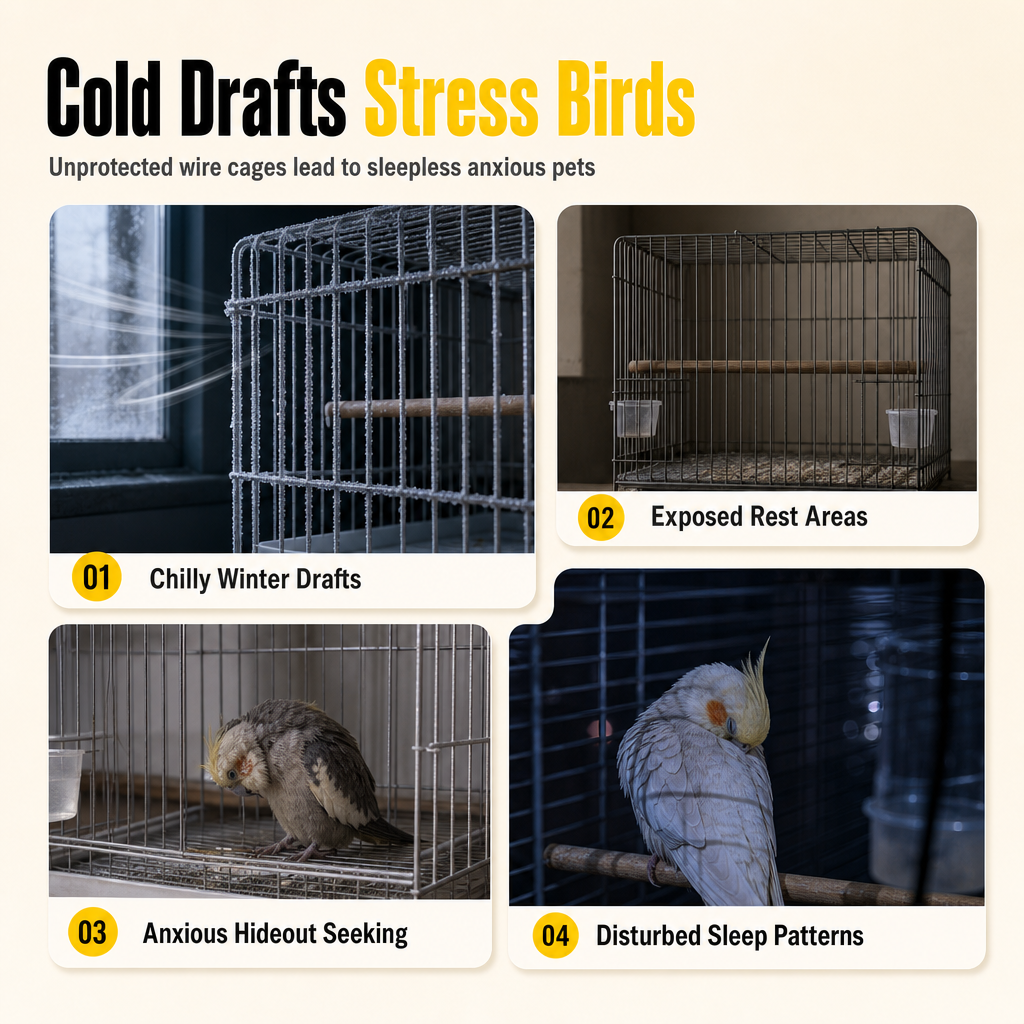 🐦 Plush Bird Nest Hammock for Small Parrots – Warm Cage Hideaway 💛