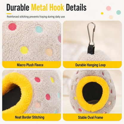 🐦 Plush Bird Nest Hammock for Small Parrots – Warm Cage Hideaway 💛
