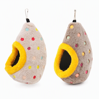 🐦 Plush Bird Nest Hammock for Small Parrots – Warm Cage Hideaway 💛