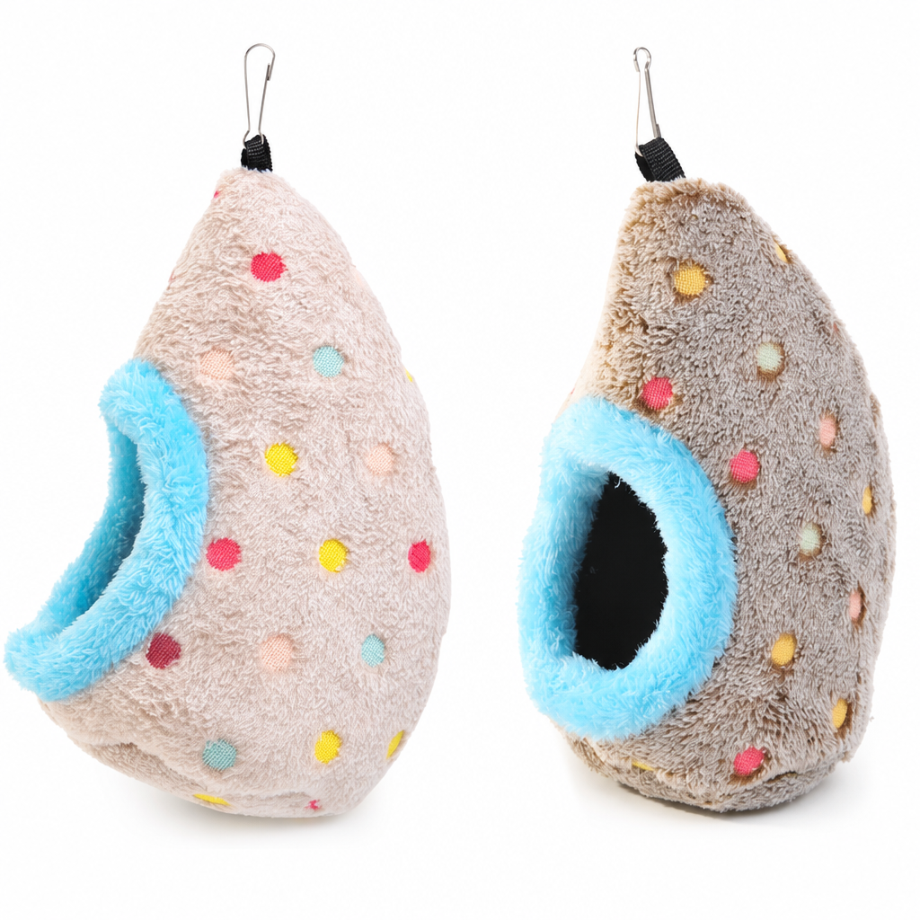 🐦 Plush Bird Nest Hammock for Small Parrots – Warm Cage Hideaway 💛