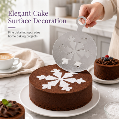 ☕ Stainless Steel Coffee Latte Art Stencil Template - Precision Powder Duster Mold 🍰