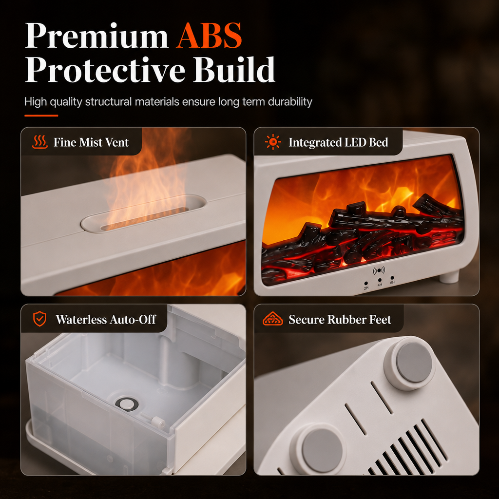 🔥 Simulated Fireplace Flame Essential Oil Diffuser - Ultrasonic Aromatherapy Humidifier 🕯️
