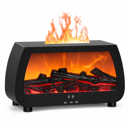 🔥 Simulated Fireplace Flame Essential Oil Diffuser - Ultrasonic Aromatherapy Humidifier 🕯️