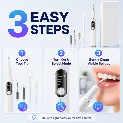 🦷 T6 Ultrasonic Teeth Cleaner – 5-Mode Tartar & Plaque Removal Kit ✨