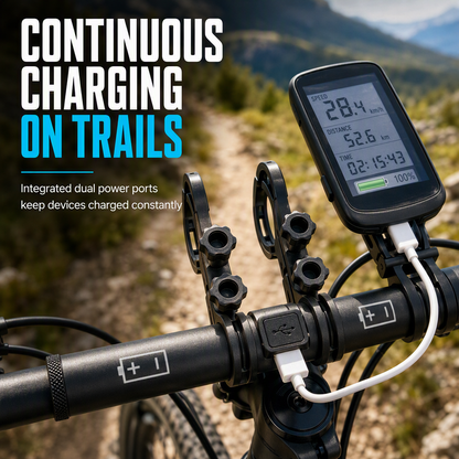 🚴 Bike Handlebar Extension Mount with Power Bank - USB Rechargeable Extension Bar ⚡