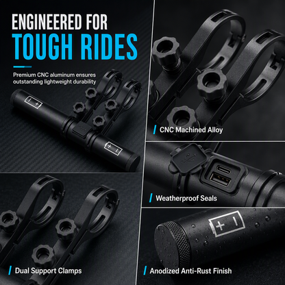 🚴 Bike Handlebar Extension Mount with Power Bank - USB Rechargeable Extension Bar ⚡