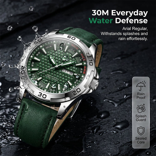 ⌚ Luminous 30M Sports Wristwatch - Geometric Dial Quartz Men's Watch ⚡