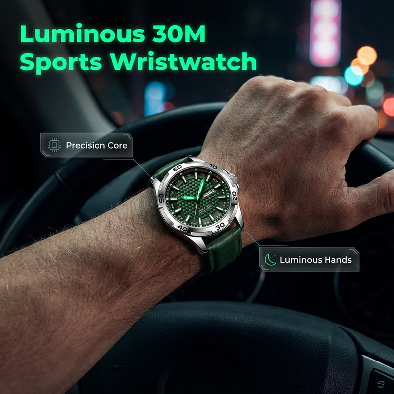 ⌚ Luminous 30M Sports Wristwatch - Geometric Dial Quartz Men's Watch ⚡