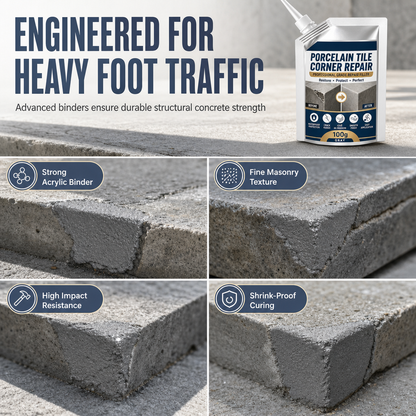🧱 Waterproof Tile & Stone Corner Repair Filler – Outdoor Step Restoration Kit 🛠️