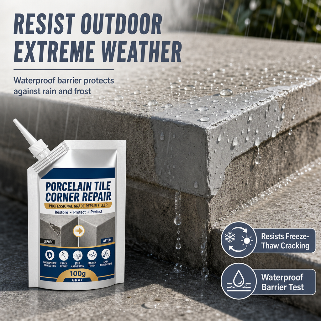 🧱 Waterproof Tile & Stone Corner Repair Filler – Outdoor Step Restoration Kit 🛠️