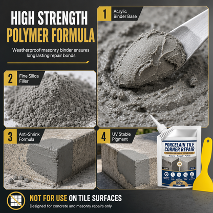 🧱 Waterproof Tile & Stone Corner Repair Filler – Outdoor Step Restoration Kit 🛠️