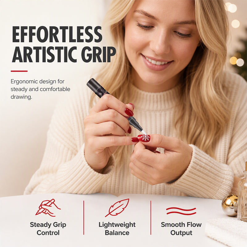 🎄💅 6-Color Christmas Nail Polish Pen Set – Easy Festive Nail Art at Home
