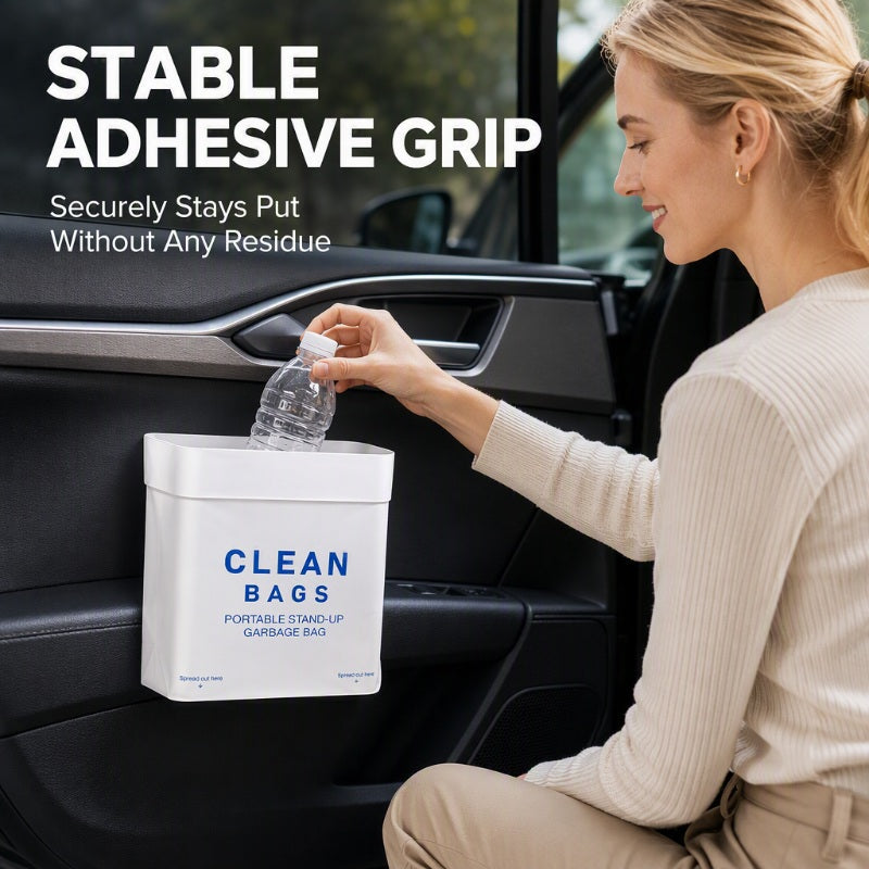 🚗 Self-Standing Car Trash Bags – Adhesive, Leak-Resistant Design ✨