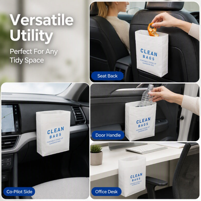 🚗 Self-Standing Car Trash Bags – Adhesive, Leak-Resistant Design ✨