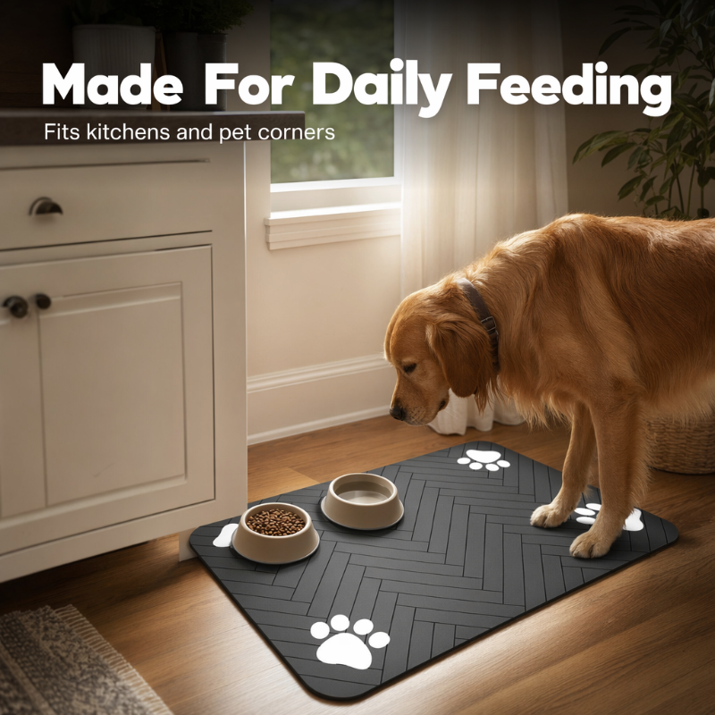 🐾 Splash-Proof Pet Feeding Mat - Fast-Clean Diatom Mud Pet Placemat 💧