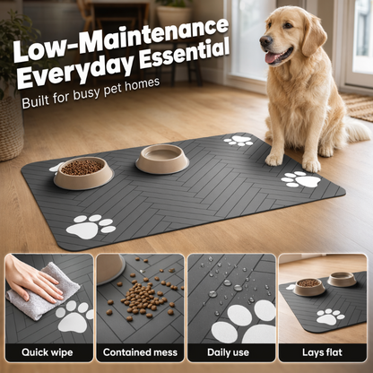 🐾 Splash-Proof Pet Feeding Mat - Fast-Clean Diatom Mud Pet Placemat 💧